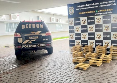 Defron apreende quase 170 quilos de maconha próximo de Itahum em Dourados.