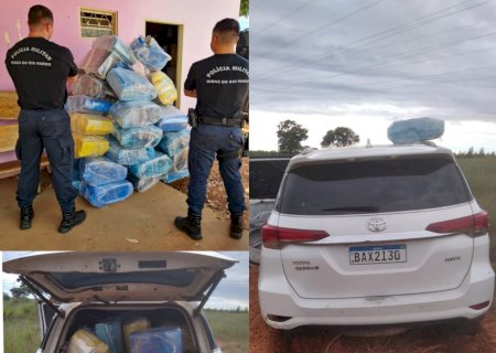 PM apreende SW4 com quase 1 tonelada de maconha às margens da BR-262