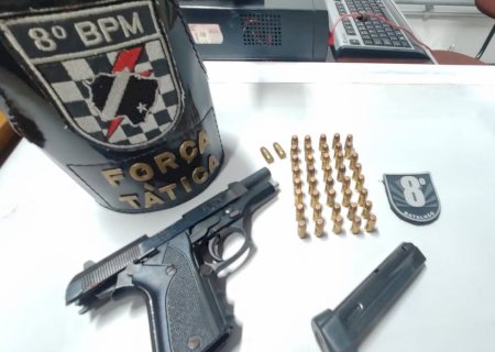 Ivinhema -Polícia Militar prende homem por posse arma de fogo e munições.