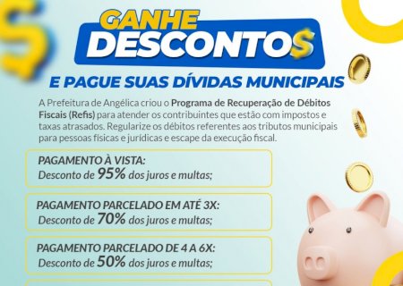 Município lança programa de recuperação fiscal e concede desconto nas dívidas