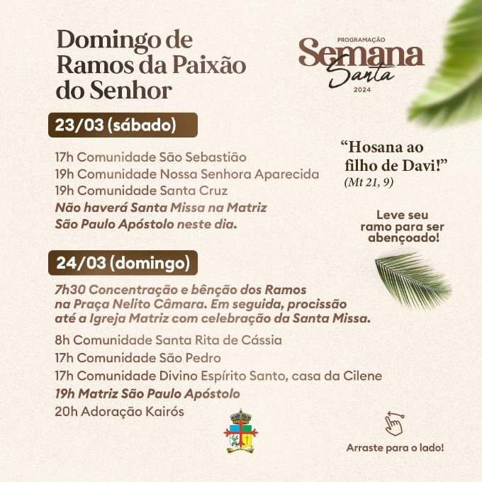 Ivinhema - Confira a programação da Semana Santa 2024