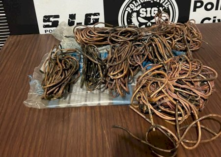 Polícia Civil recupera fios de cobre furtados e prende autor do fato em Fátima do Sul