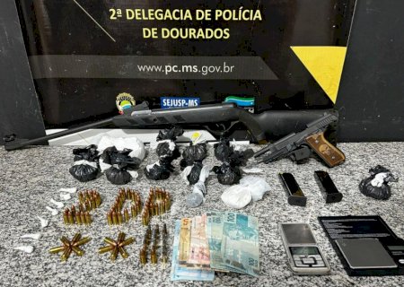 Polícia Civil prende em flagrante homem por tráfico de drogas e posse irregular de arma de fogo de uso permitido