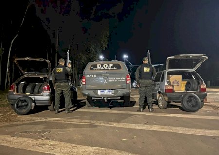 DOF recaptura foragido da justiça com carro carregado com pneus e cigarros