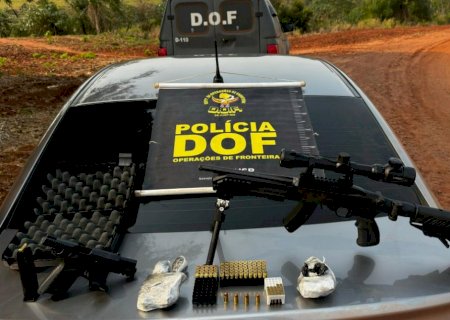 Homem é preso pelo DOF com rifle, pistola, munições e cocaína