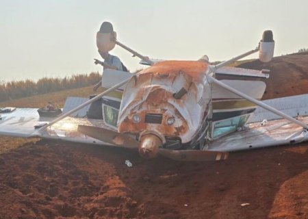 Aeronave com quatro ocupantes cai em MS; todos sobrevivem