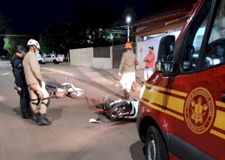 Ivinhema - Acidente entre duas motos na Av Reinaldo Massi deixa uma vítima ferida
