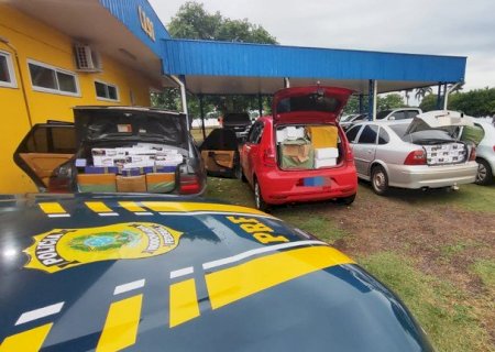PRF apreende comboio com mercadorias estrangeiras na BR-158