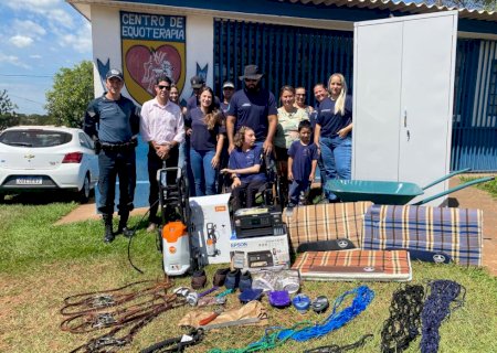 Centro de Equoterapia do 8º Batalhão de Polícia Militar de Nova Andradina recebe materiais