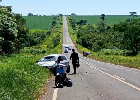 Acidente entre Anaurilândia e Batayporã deixa jovem de Nova Andradina ferido