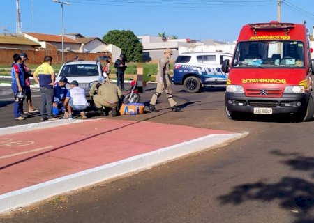 Ivinhema - Acidente envolvendo moto e carro, deixa uma vítima ferida