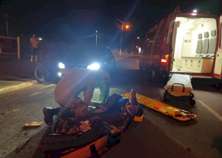 Ivinhema - Acidente entre carro e moto, deixa uma vitíma com ferimentos graves