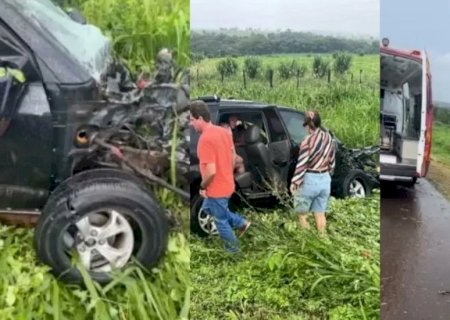 Grave acidente na BR-158 deixa motorista preso as ferragens