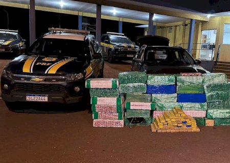 PRF apreende 984 Kg de maconha e recupera veículo