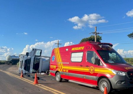 Acidente na MS-276 deixa uma motorista com ferimentos leves