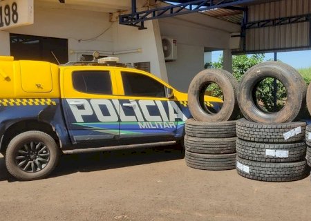 Pneus contrabandeados são apreendidos entre Nova Andradina e Batayporã