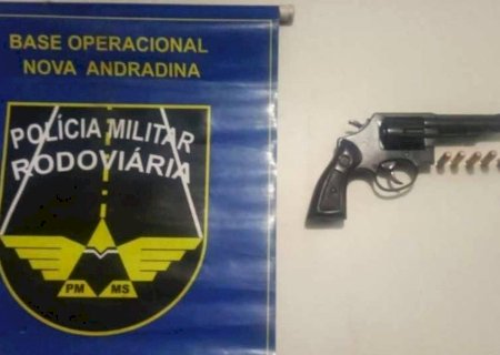 PMR apreende arma de fogo durante abordagem na MS-473, em Nova Andradina