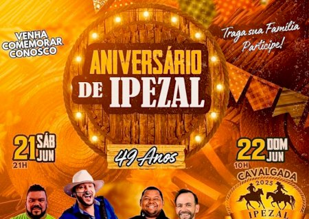 Angélica: Distrito Ipezal completará 49 anos com Shows, Cavalgada e Queima do Alho