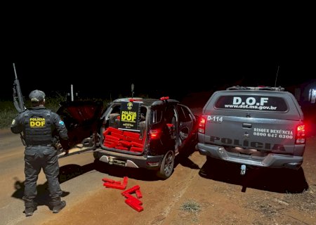 DOF apreende em Dourados mais de 500 quilos de drogas que seguiam em carro roubado para o Mato Grosso