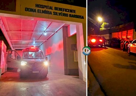 Homem de 65 anos é esfaqueado no pescoço, colide em carreta e é socorrido