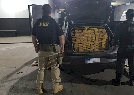 PRF e PM apreendem 1,3 tonelada de maconha