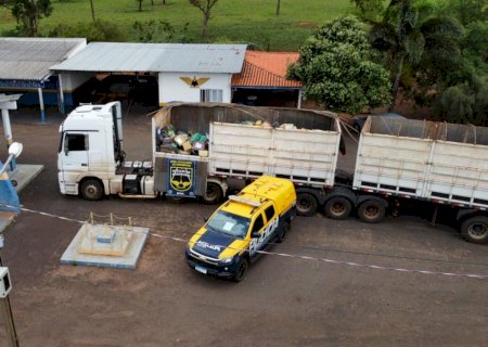 PMR apreende mais de 20 toneladas de maconha escondida em carga de milho em uma carreta