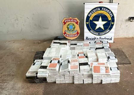 PF e Receita Federal apreendem celulares introduzidos ilegalmente no país no Mato Grosso do Sul