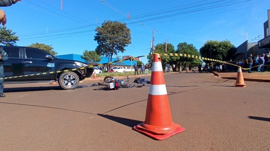 Motociclista morre ao ser atingido por caminhonete na cidade de Dourados