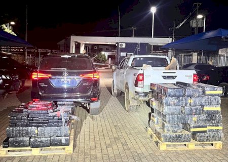 Ação conjunta apreende 1 tonelada de maconha e recupera dois veículos na fronteira de MS e PR