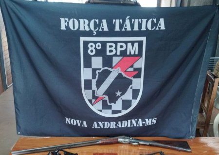 Polícia Militar apreendeu armas e mais de 400 munições durante ação da Força Tática em Batayporã