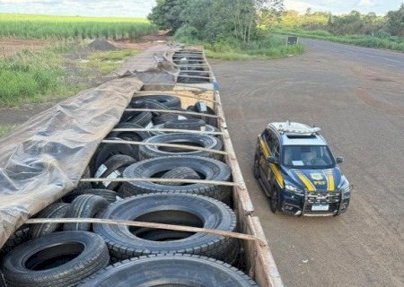 PRF apreende 240 pneus na BR-163