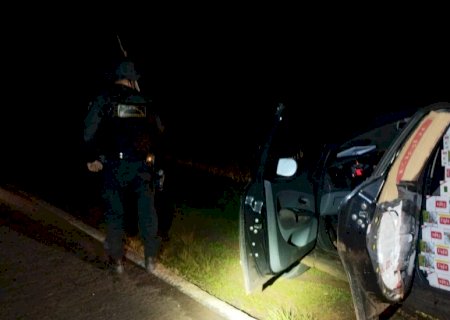 Polícia Militar Rodoviária apreende mais de mil novecentos pacotes de cigarros contrabandeados na MS-164